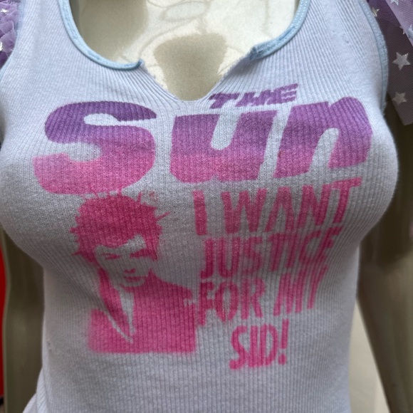 SID VICOUS I want Justice for my Sid! Punk rock graffiti distressed Tank top M - Picture 15 of 15